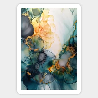 Aquatic Anemones - Abstract Alcohol Ink Art Sticker